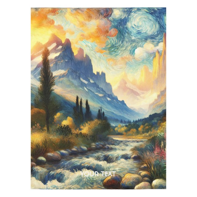 Nappe Imaginaire Mignonnes Montagnes Paysage Coucher de  (Devant)