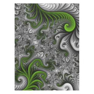 Nappe Imaginaire Monde Vert Et Gris Art Fractal Abstrait