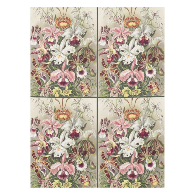 Nappe Impression botanique vintage d'orchidée par Ernst  (Devant)
