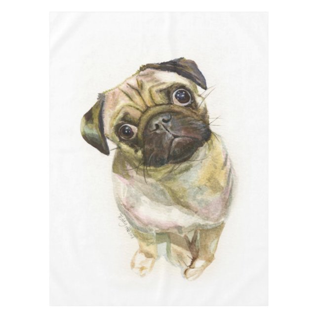 Nappe Impression carlin face | Chien de Carlin mignon (Devant)