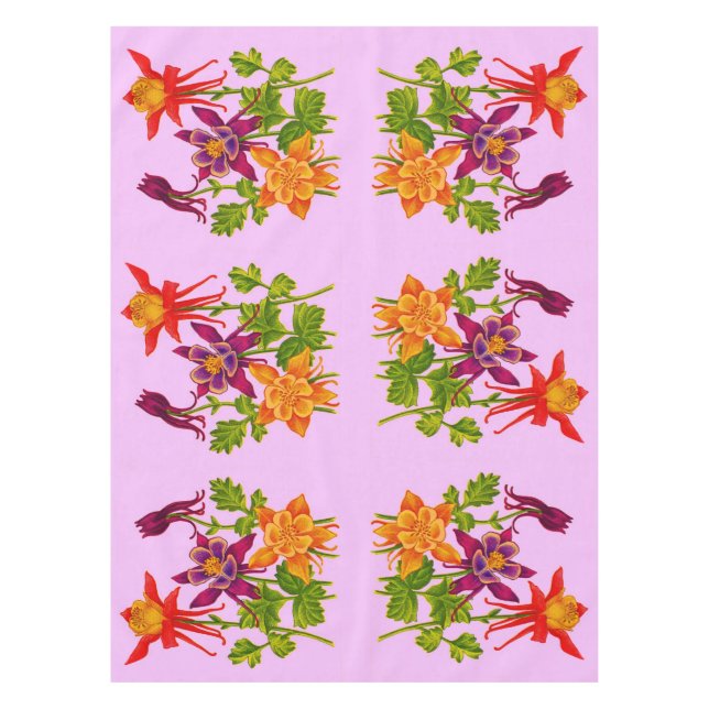 Nappe impression de fleurs de columbine (Devant)