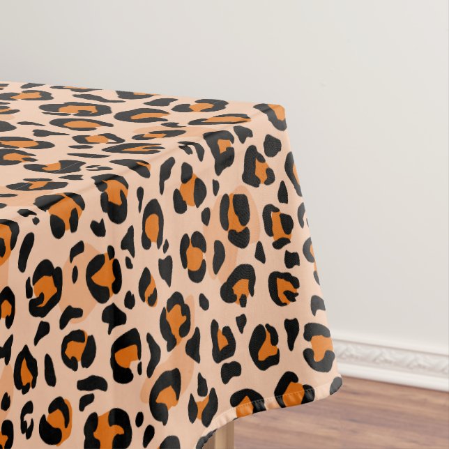Nappe Impression léopard orange et marron (In Situ)