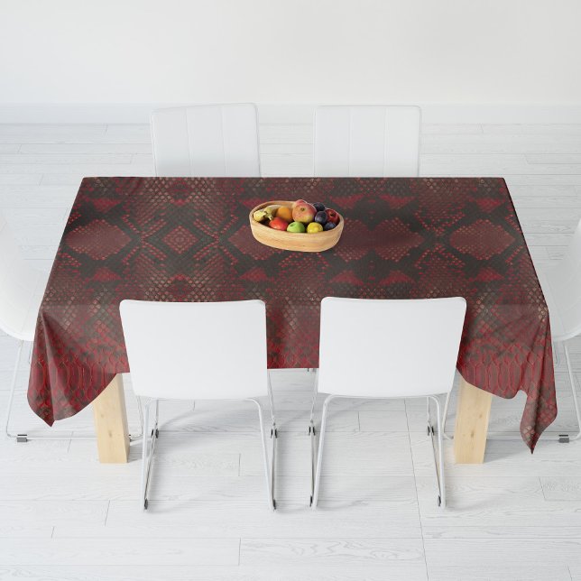 Nappe Impression Python rouge et noir (Red and Black Python Print Tablecloth by Looly Elzayat
)