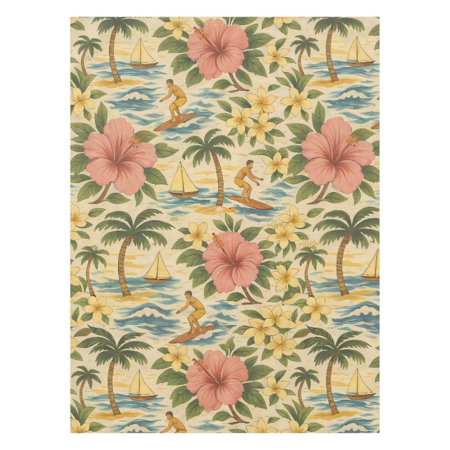 Nappe Imprimé de chemise hawaïenne délavé du milieu du s (Devant)