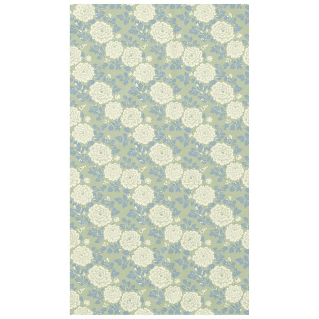 Nappe Imprimé floral bloc bleu vert (Devant)