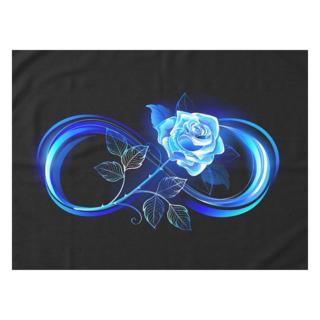 Nappe Infini lumineux avec rose bleue (Devant (Horizontal))