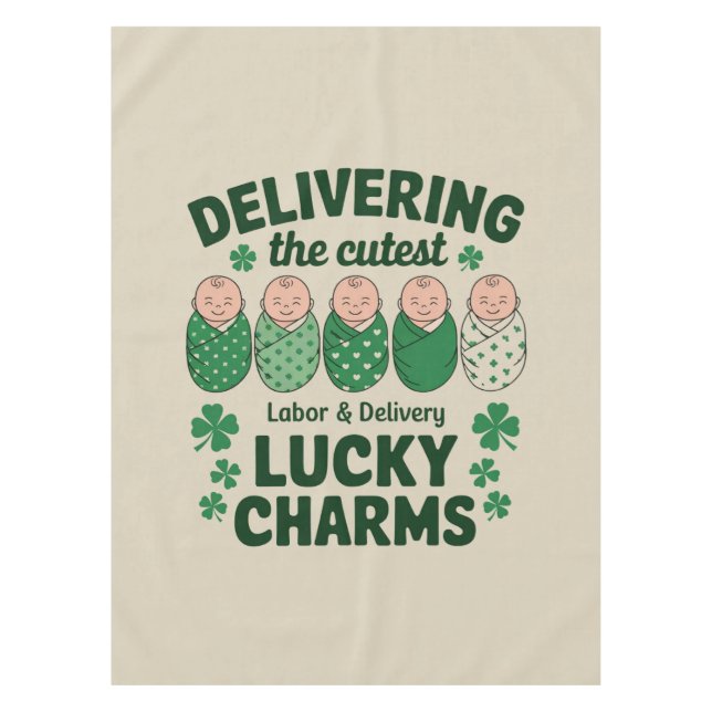 Nappe Infirmière Labor & Delivery Lucky Charm Shamrock  (Devant)