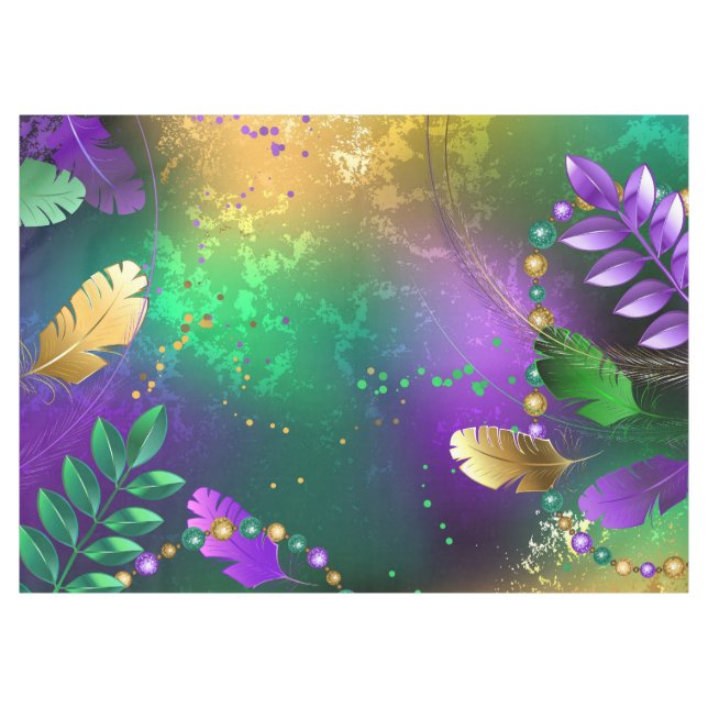Nappe Iridescente mardi gras arrière - plan avec perles (Devant (Horizontal))