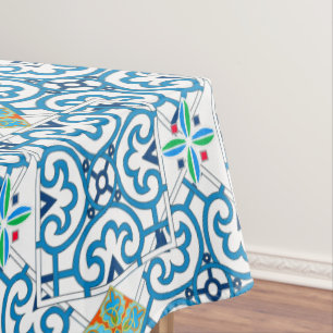 Nappe italien, art sicilien, majolica, tuiles, tuiles ma