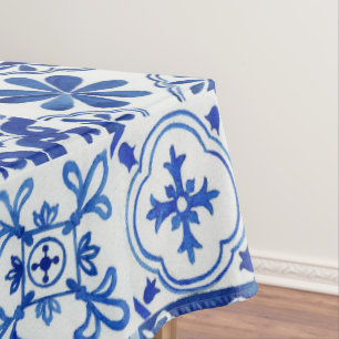 Nappe Italien Méditerranée Bleu, Blanc & Jaune Motif