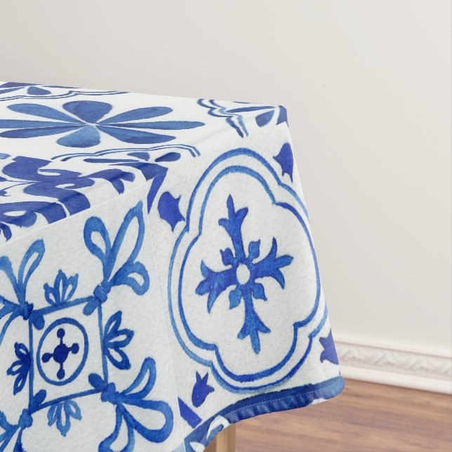 Nappe Italien Méditerranée Bleu, Blanc & Jaune Motif (In Situ)