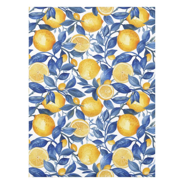Nappe Italien Positano Citron Bleu Gras (Devant)