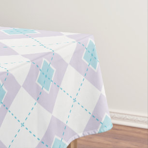 Nappe Jacquard bleu clair et violet