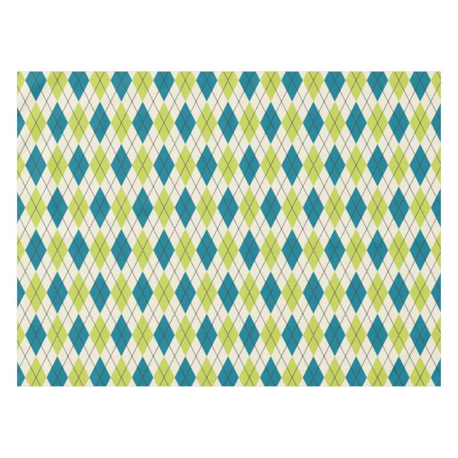 Nappe Jacquard bleu et vert (Devant (Horizontal))