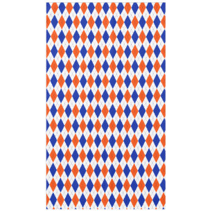 Nappe Jacquard orange et bleu diamant