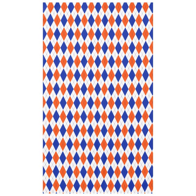 Nappe Jacquard orange et bleu diamant (Devant)