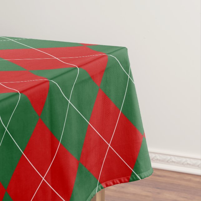 Nappe Jacquard preppy Tartan Diamond Plaid Rouge Vert (In Situ)