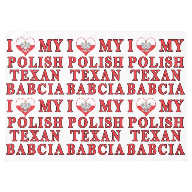 Nappe J'Aime Mon Texan Polonais Babcia (Devant (Horizontal))