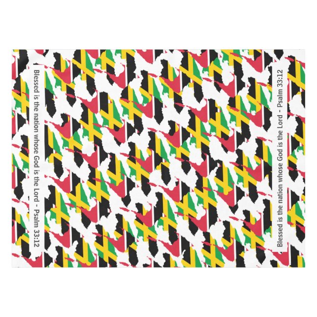 Nappe JAMAICA TRINIDAD Bienheureuse Nation double patrim (Devant (Horizontal))