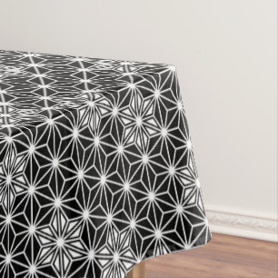 Nappe Japonais Asanoha motif - noir et blanc