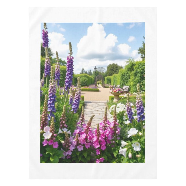 Nappe Jardin Anglais Classique Lavande Mufliers Pois de  (Devant)