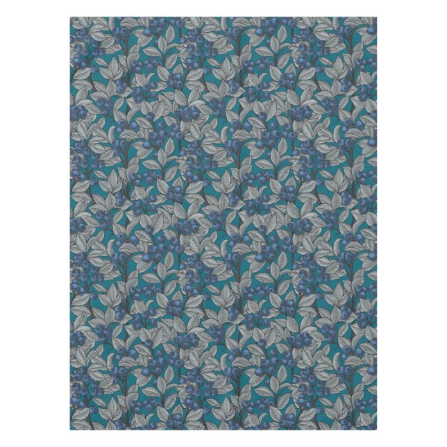 Nappe Jardin aux bleuets, bleu et gris (Devant)