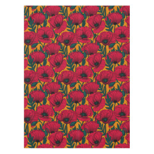 Nappe Jardin aux coquelicots rouges