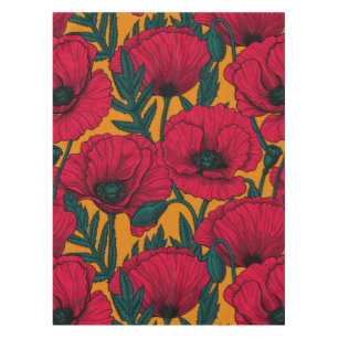 Nappe Jardin aux coquelicots rouges