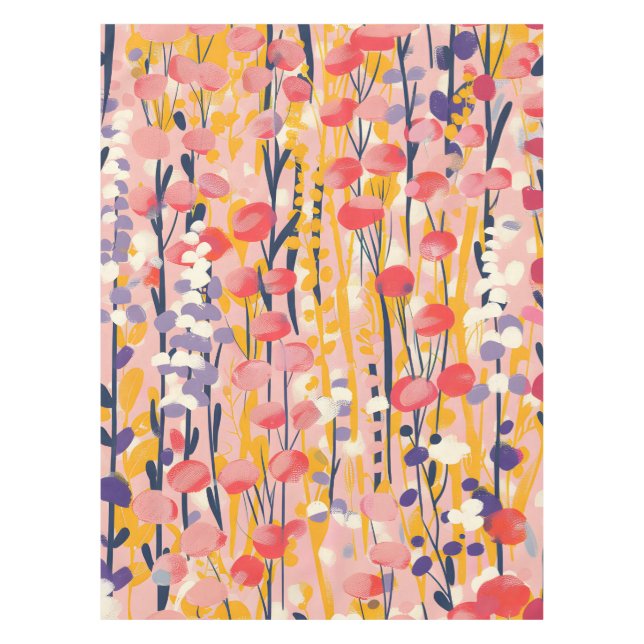 Nappe Jardin botanique floral abstrait moderne de fleurs (Devant)