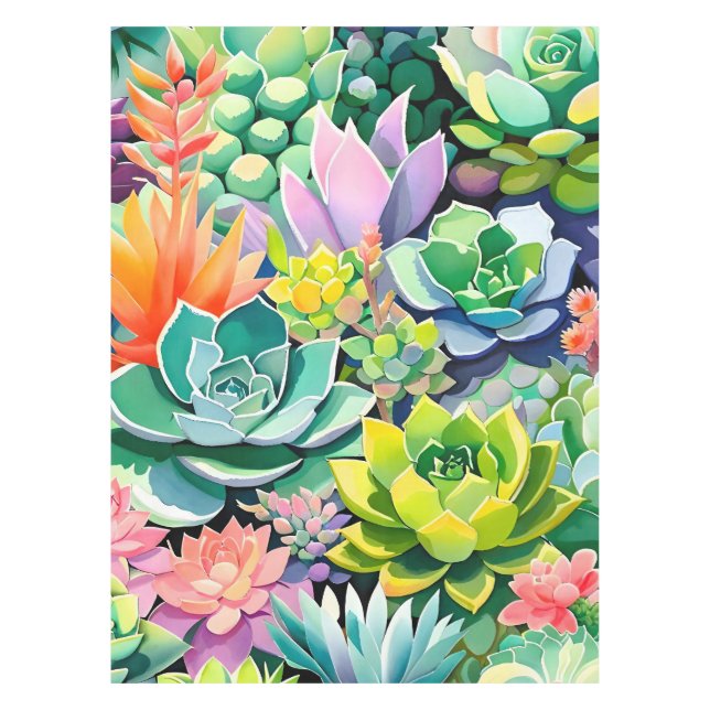 Nappe Jardin botanique succulent d'été coloré (Devant)
