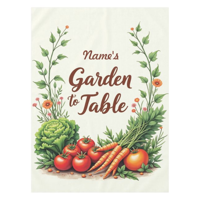 Nappe Jardin de nom modifiable à table (Devant)