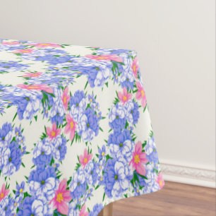Nappe Jardin floral rose violet d'été Aquarelle