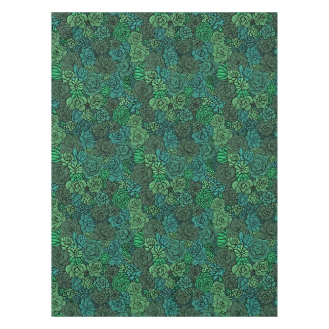 Nappe Jardin succulent en vert (Devant)