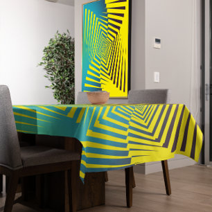 Nappe Jaune clair vert Abstrait Motif de style jungle