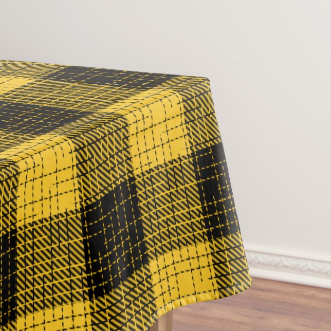 Nappe Jaune Croix à carreaux noirs Buffalo Check (In Situ)