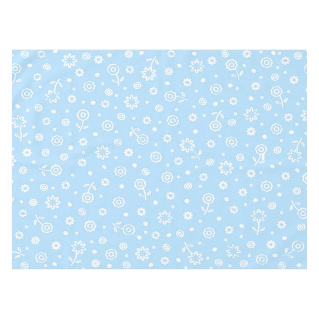 Nappe Joli Abstrait Blanc Floral Ditsy Motif | (Devant (Horizontal))