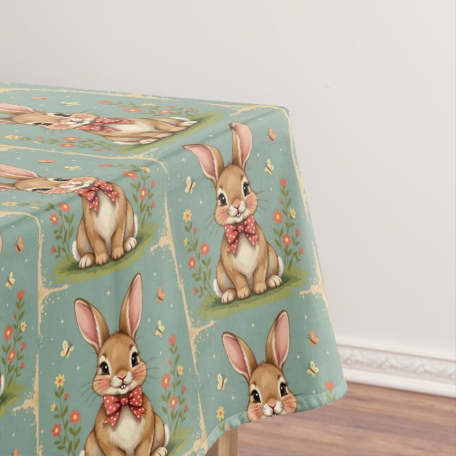 Nappe Joli adorable lapin brun avec nœud papillon (In Situ)
