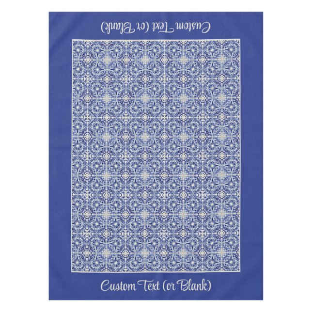 Nappe Joli Bleu Vintage Ferme Cuisine Carrelage Peint (Devant)