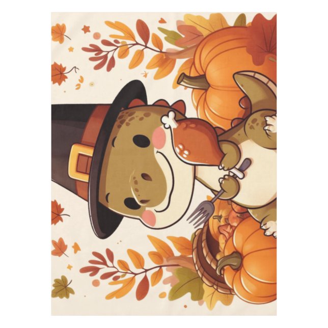 Nappe Joli dinosaure de Thanksgiving (Devant)