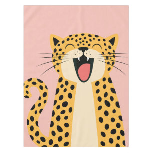 Nappe Joli Léopard Sauvage de Dessin Animé Souriant et H