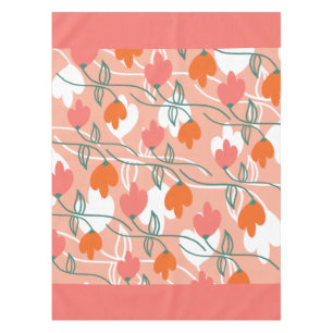 Nappe Joli Motif Botanique Orange à main de fleurs