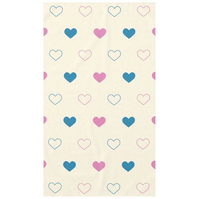 Nappe Joli motif de cœur simple bleu rose crème (Devant)