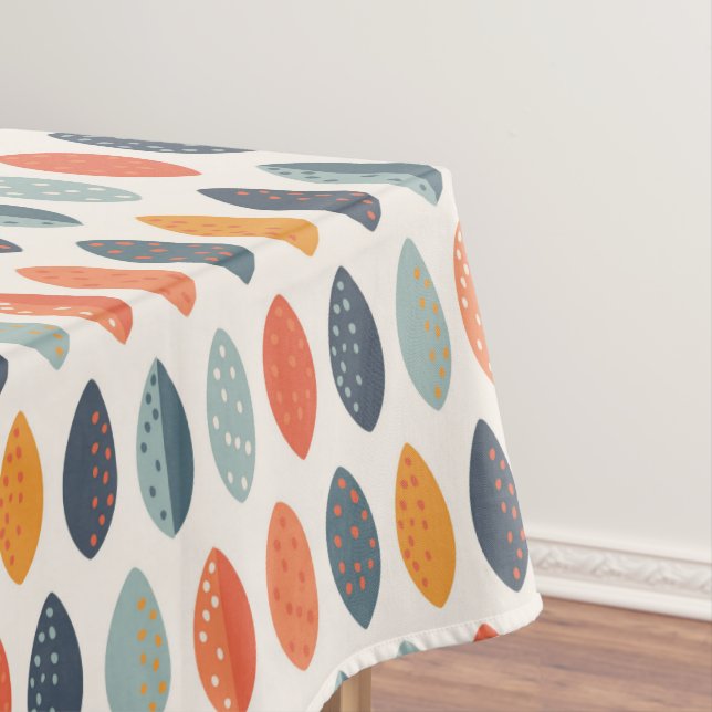 Nappe Joli Motif de Monogramme Botanique Bleu Bleu Orang (In Situ)