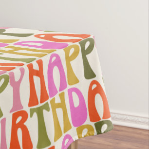 Nappe Joli Motif de texte d'anniversaire coloré