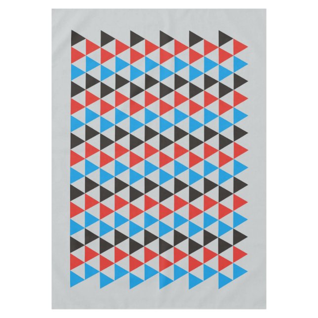 Nappe Joli motif triangle noir rouge bleu + votre idée (Devant)