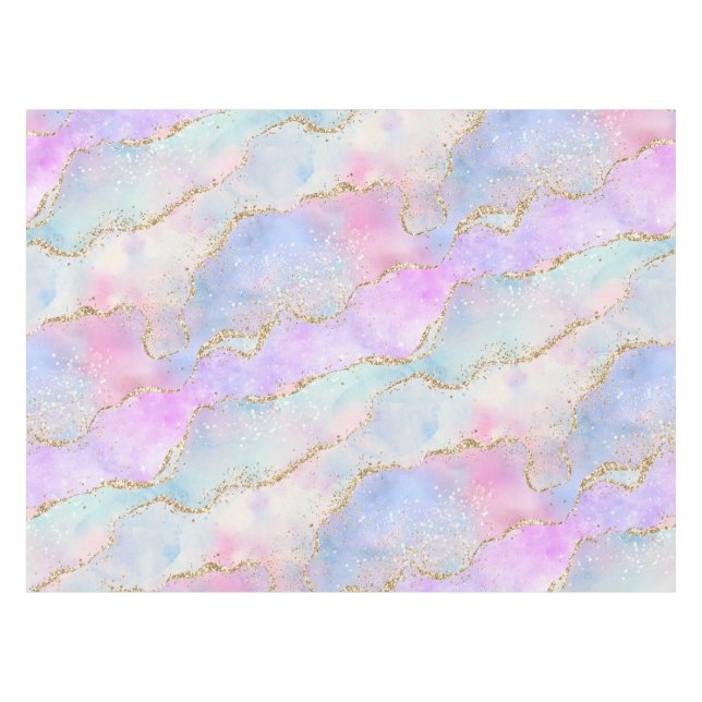 Nappe Joli Pastel Agate | Aquarelle de la veine Parties  (Devant (Horizontal))