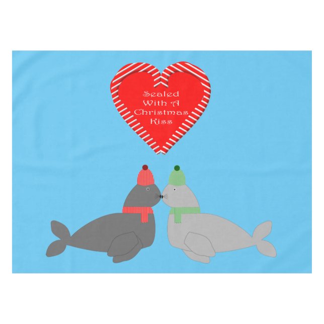 Nappe Joli Seals de baiser de Noël (Devant (Horizontal))
