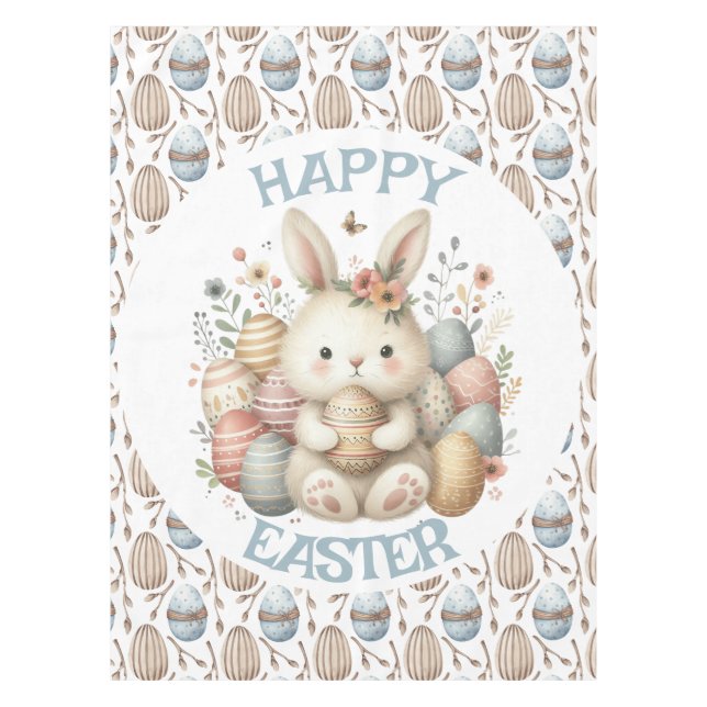Nappe Jolie aquarelle Lapin Pâques (Devant)