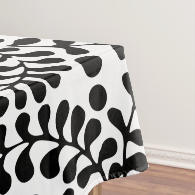 Nappe Jolie impression noir et blanc fleurie (In Situ)