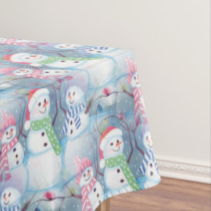 Nappe Jolie saison hivernale Snowmen Aquarelle Art